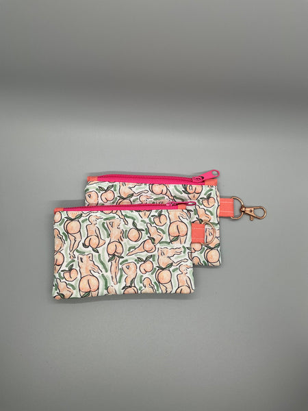 Peach Booty Zippered Pouch With Attachment