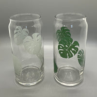 Set of 16oz Cold Color Change Monstera Glasses