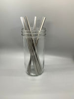 Stainless Steel Straw - Silver Heart